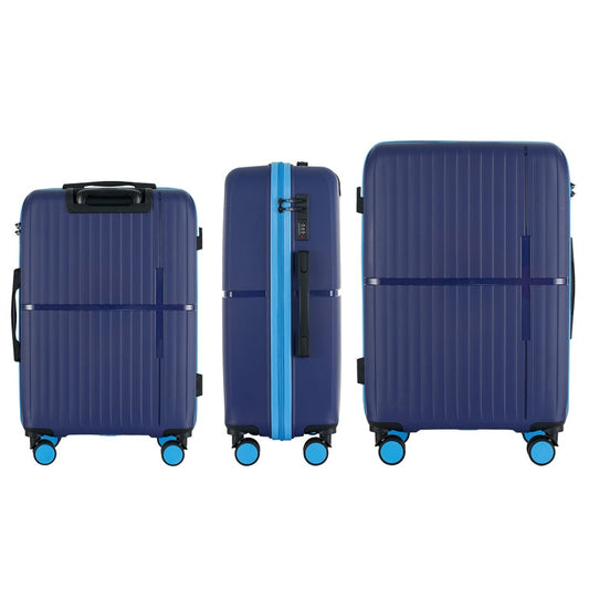 Mirage GALA 3-Piece Luggage Set – Polycarbonate Hardshell, Lightweight - Navy Sky Blue - Stiles Supply Co.