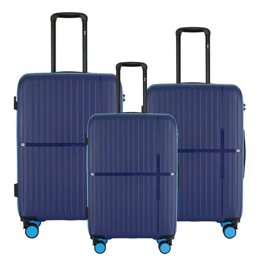 Mirage GALA 3-Piece Luggage Set – Polycarbonate Hardshell, Lightweight - Navy Sky Blue - Stiles Supply Co.