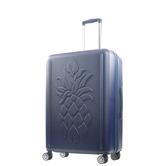 Tommy Bahama 30.5" Navy Hard-Sided 3D Pineapple Luggage with Drawstring Bag - Stiles Supply Co.