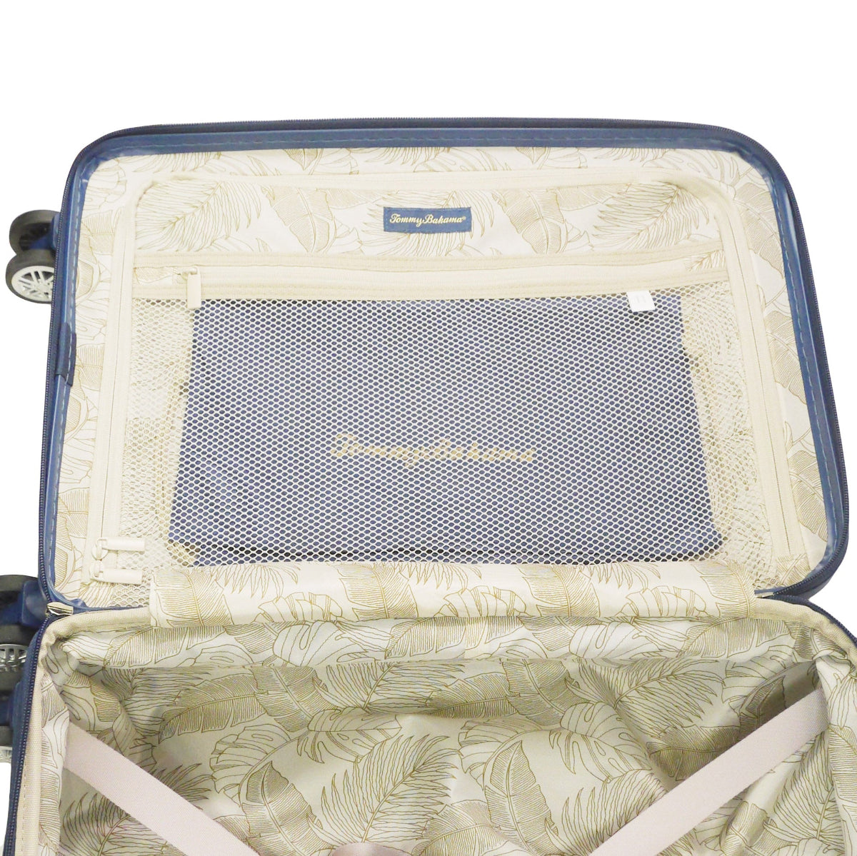 Tommy Bahama 26.5" Navy Hard-Sided 3D Pineapple Luggage with Drawstring Bag - Stiles Supply Co.
