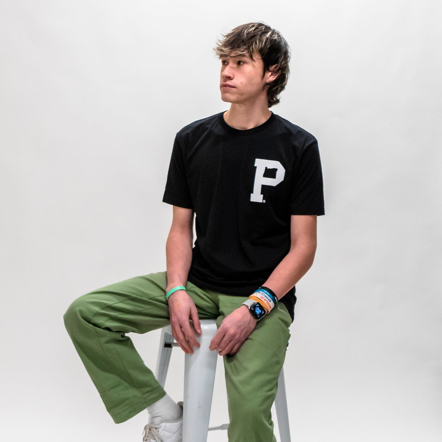 Soft-Blend Rose City "P" Tee - Black - Stiles Supply Co.