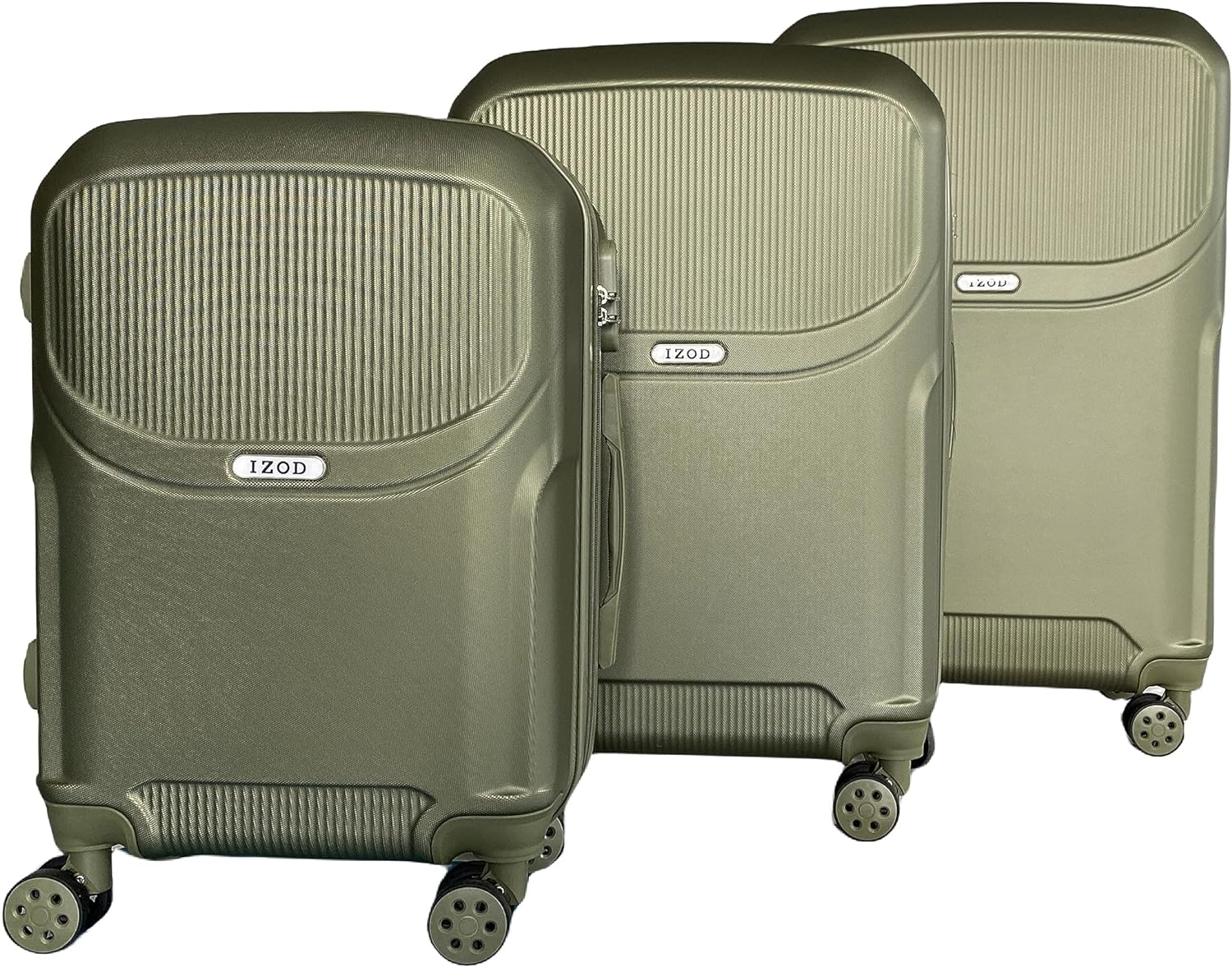 IZOD Regina Expandable Hard shell Lightweight 3 Piece Luggage Set - Stiles Supply Co.