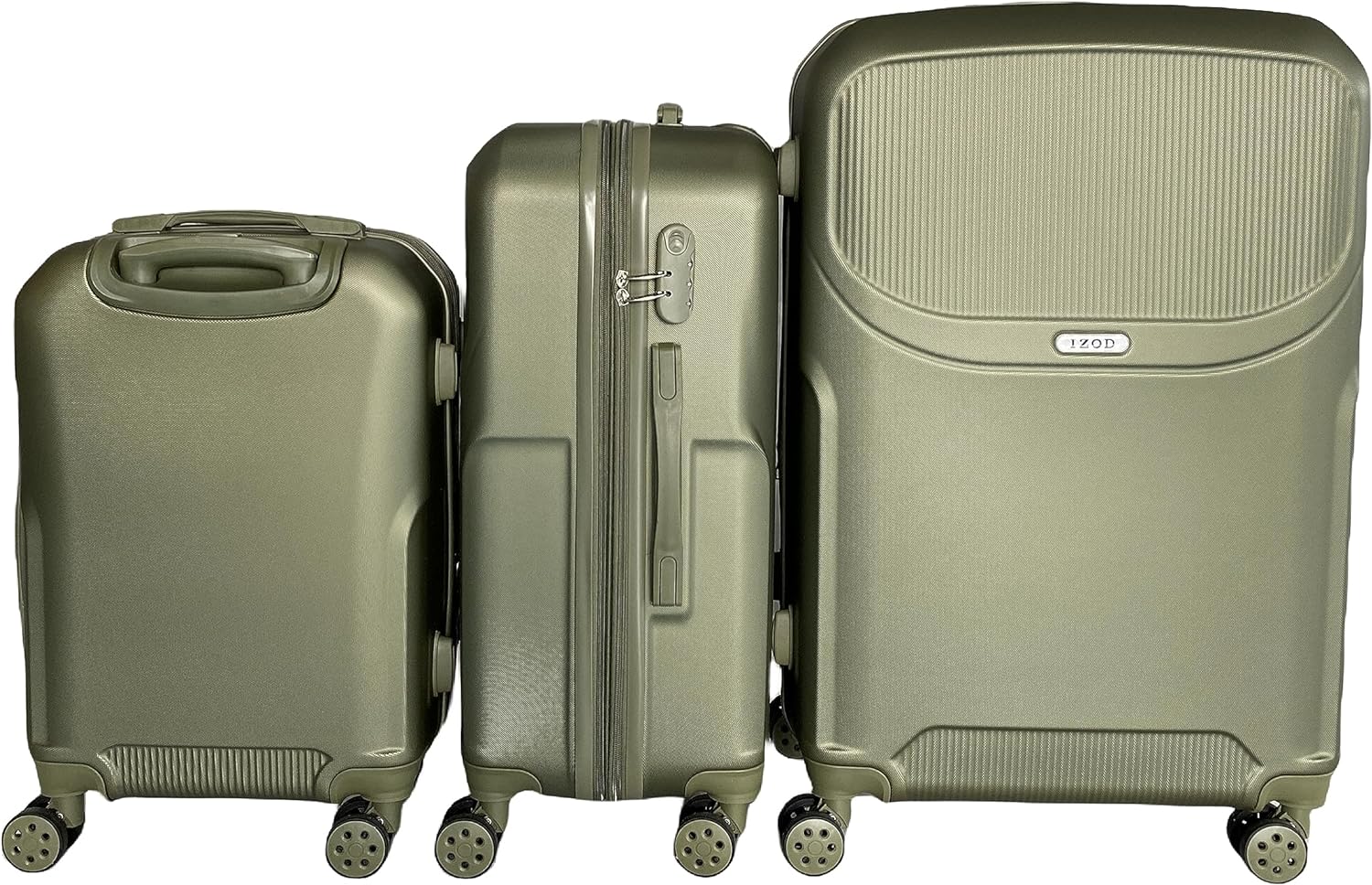 IZOD Regina Expandable Hard shell Lightweight 3 Piece Luggage Set - Stiles Supply Co.