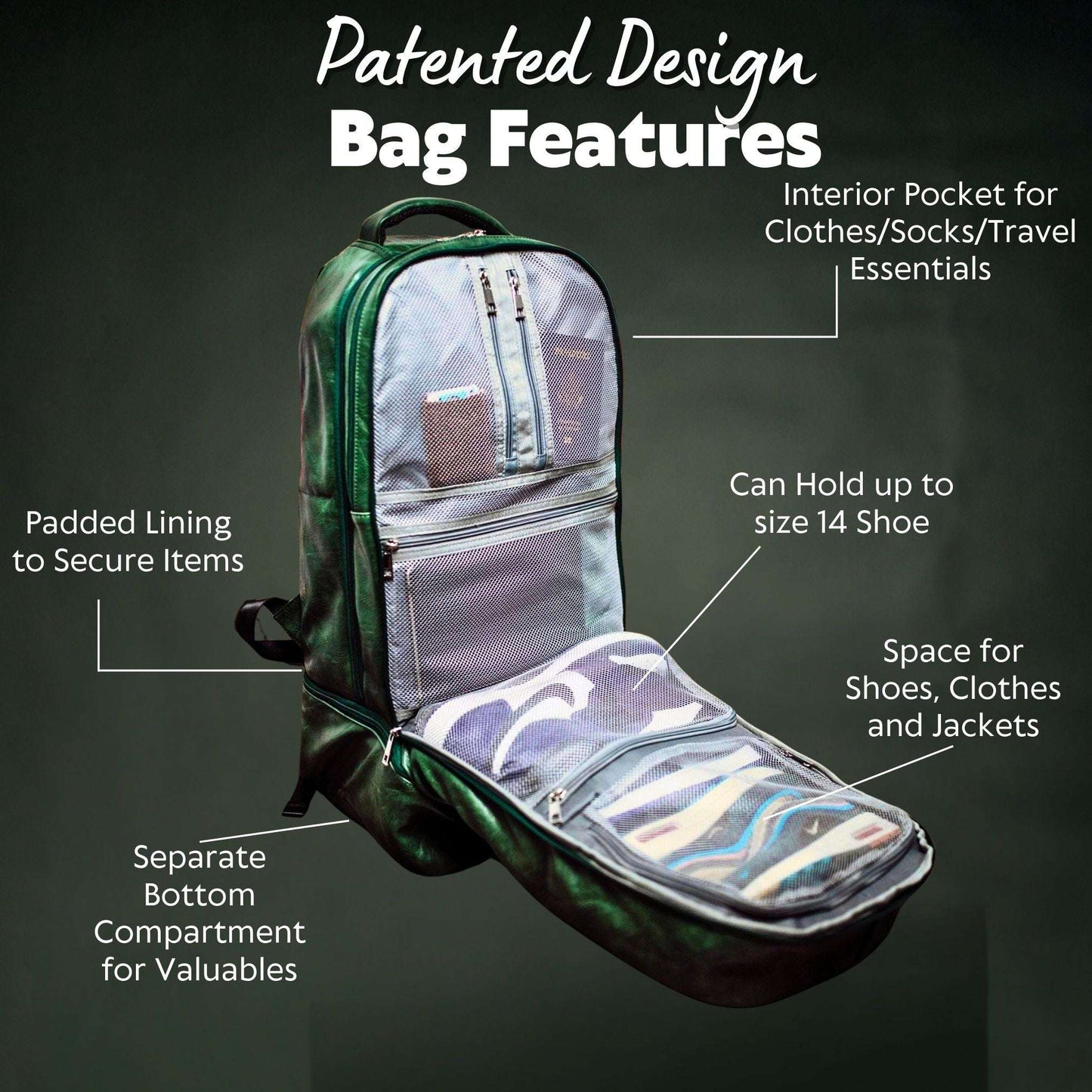 Sole Premise Emerald Green Leather Sneaker Backpack