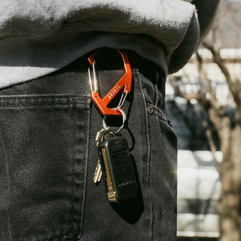 Gravel Double Gated Carabiner | Orange - Stiles Supply Co.