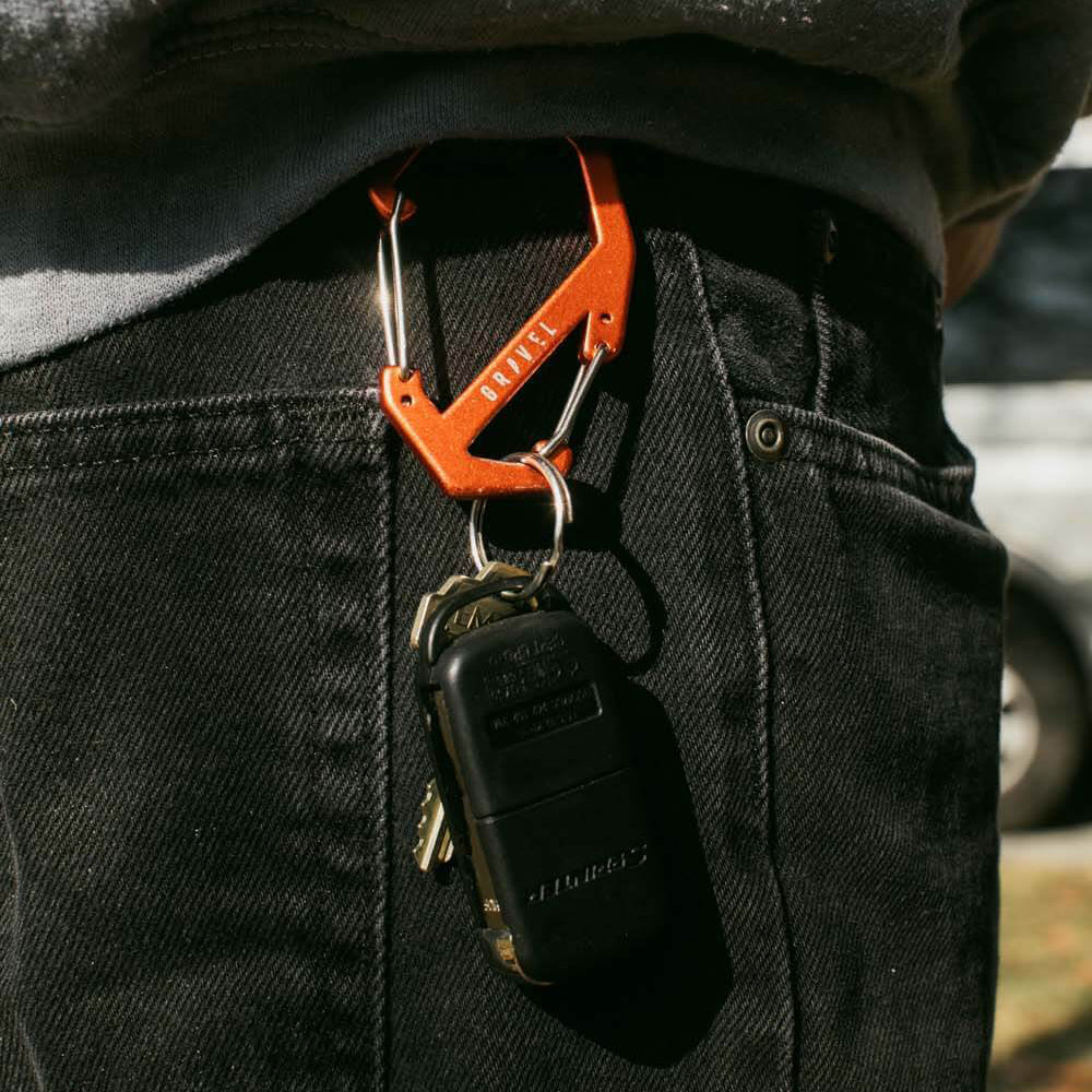 Gravel Double Gated Carabiner | Orange - Stiles Supply Co.