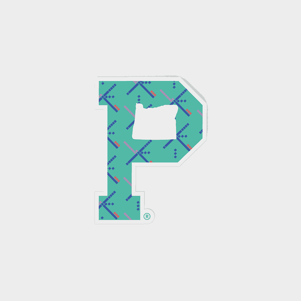 "P" Sticker - PDX Carpet - Stiles Supply Co.