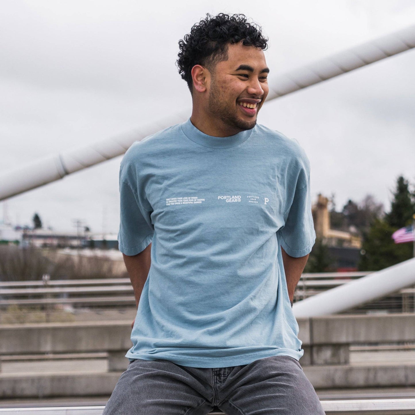 All-American Slogan Tee - Sky - Stiles Supply Co.