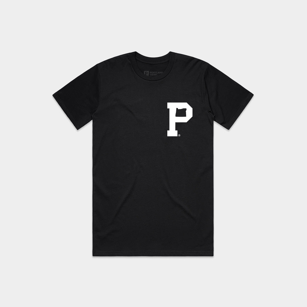 Soft-Blend Rose City "P" Tee - Black - Stiles Supply Co.