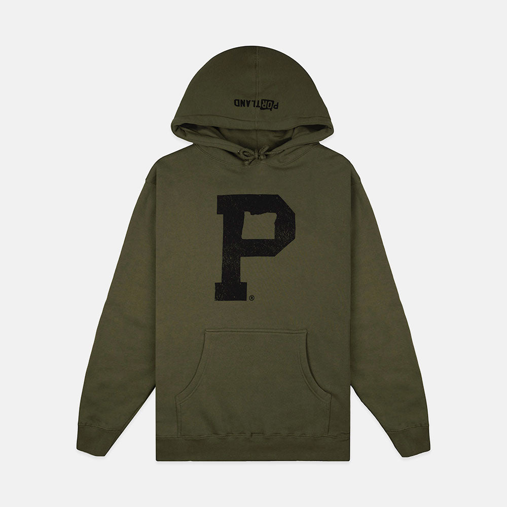 Soft-Blend "P" Hoodie - Olive - Stiles Supply Co.