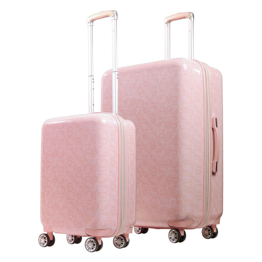 Hello Kitty All Over Print Hard-sided Pink Spinner Luggage 2 pc Set - Stiles Supply Co.