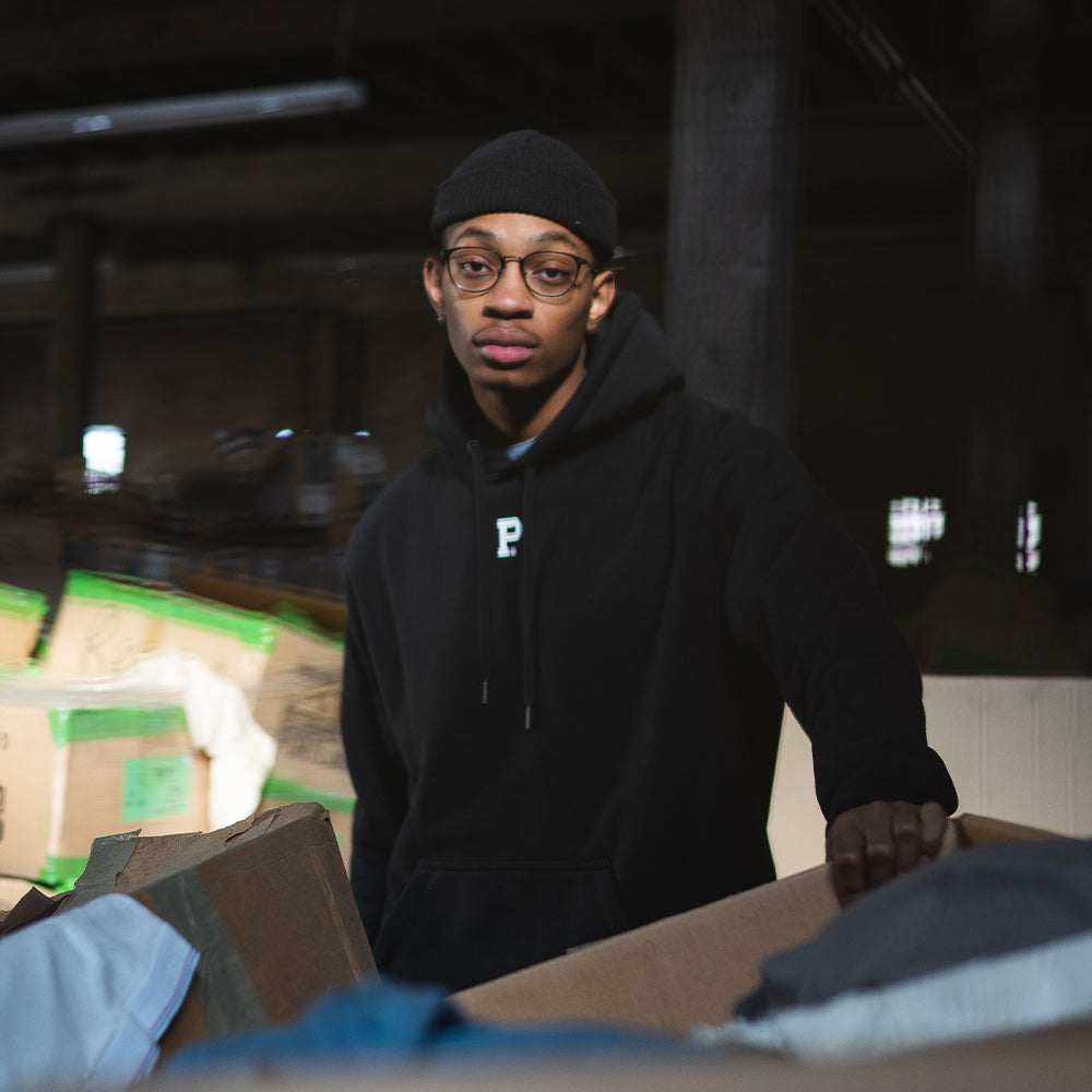 HeavyKnit Centerpiece Hoodie - Black - Stiles Supply Co.
