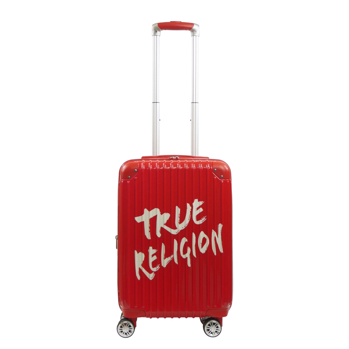 True Religion 22.5" Big Logo Red Hard-Sided Checkered Carry-On Luggage - Stiles Supply Co.