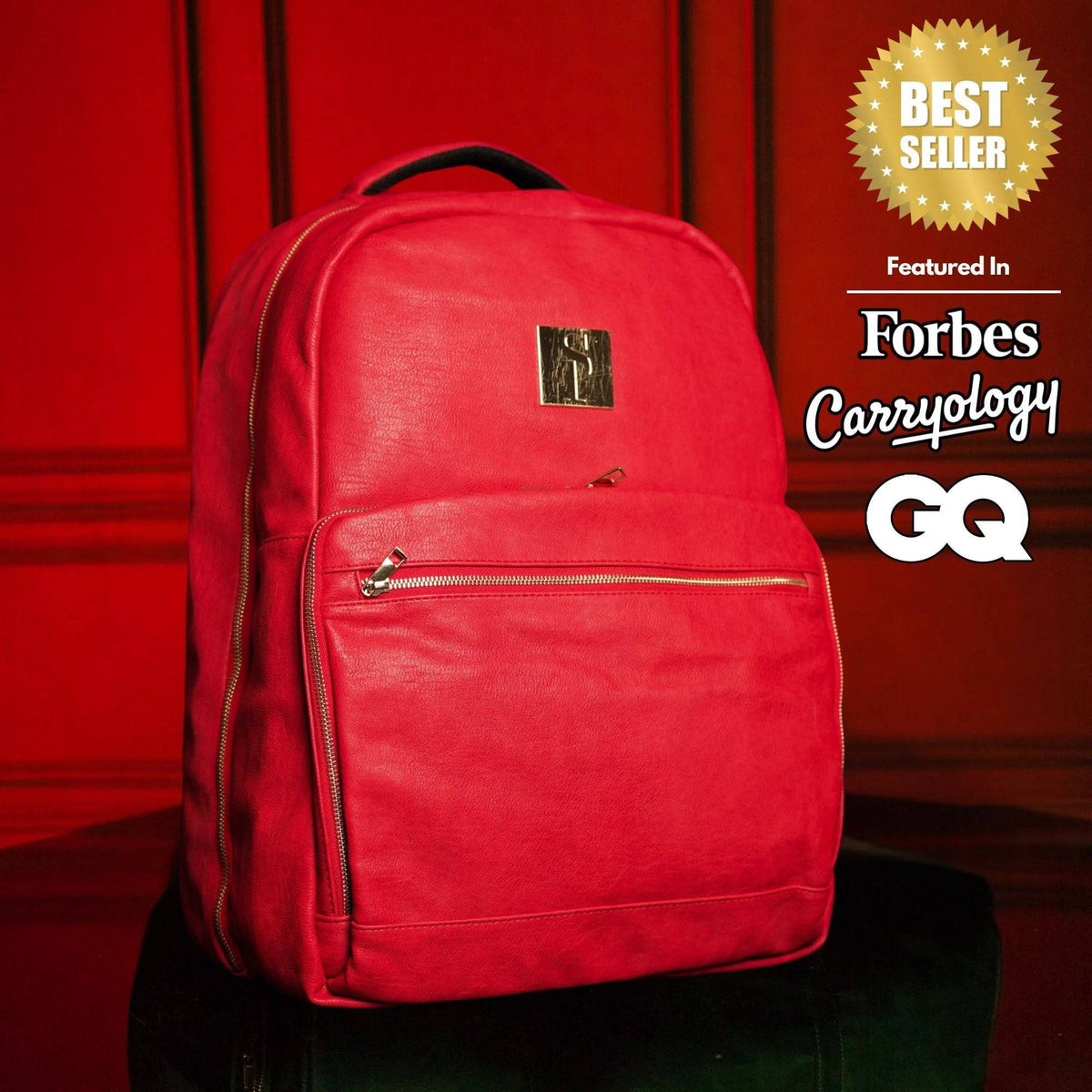 Sole Premise Red Leather Commuter Bag