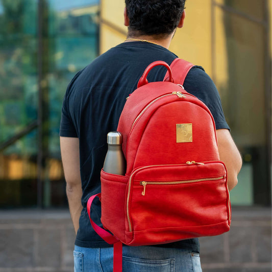 Sole Premise Red Leather Carrier Backpack