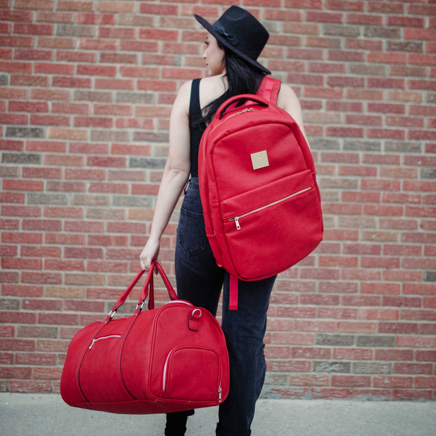 Sole Premise Red Leather Commuter Bag