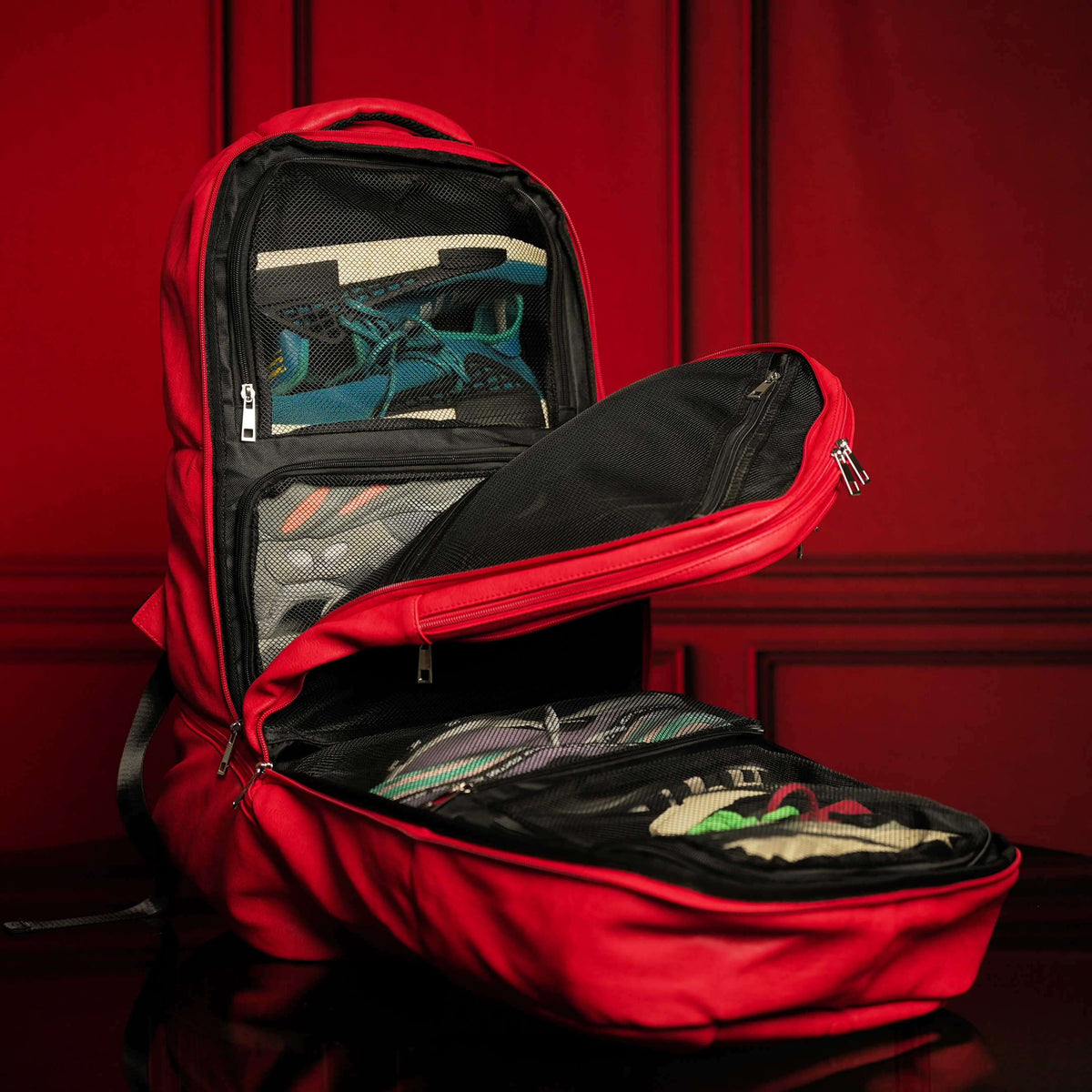 Sole Premise Red Leather Luxury Carry-On Patented Backpack (Only 300 Made)