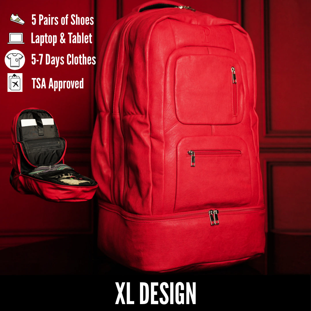 Sole Premise Red Leather Patented Shoe Bag (XL Design)