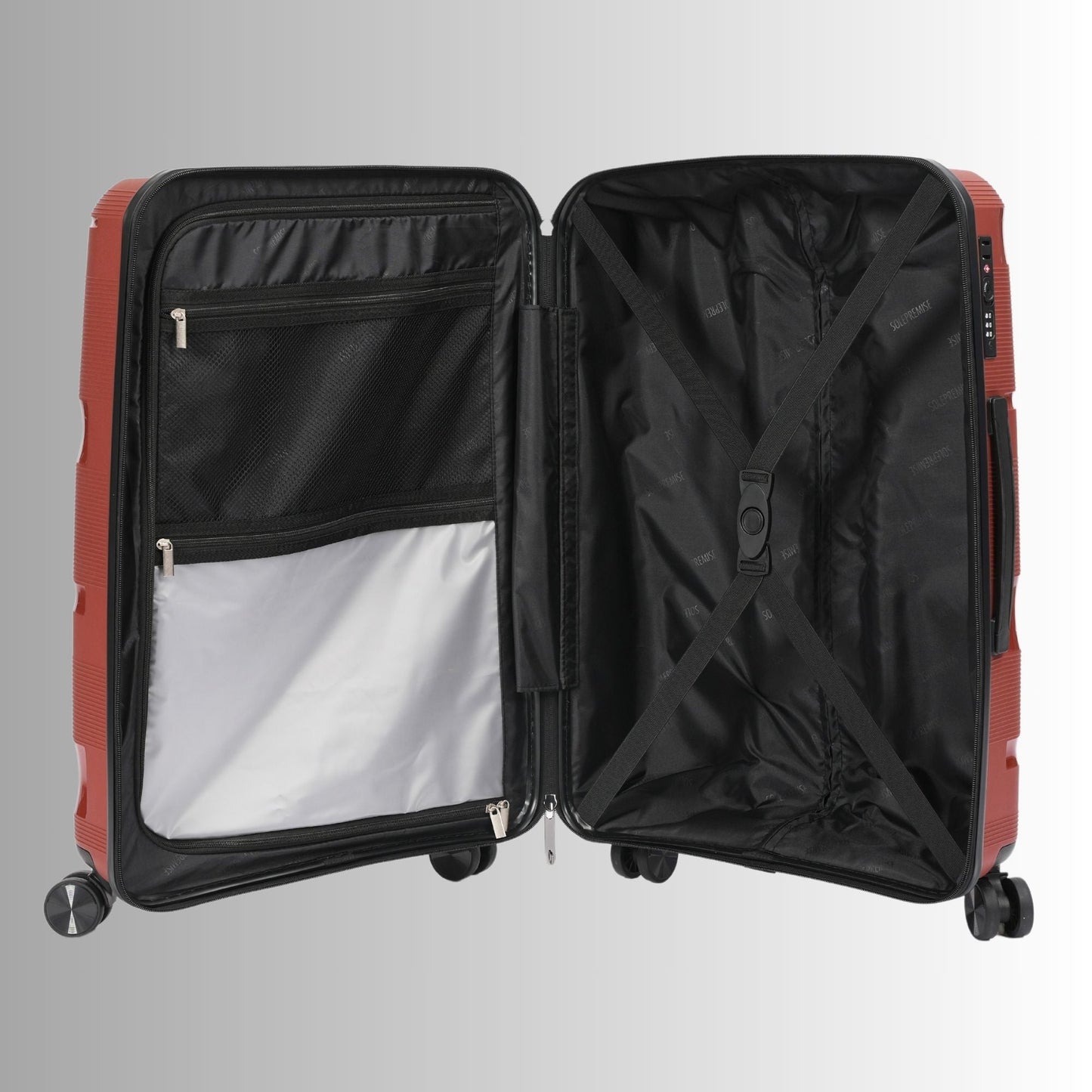 Sole Premise Red Hardcase 3-Piece Luggage Set