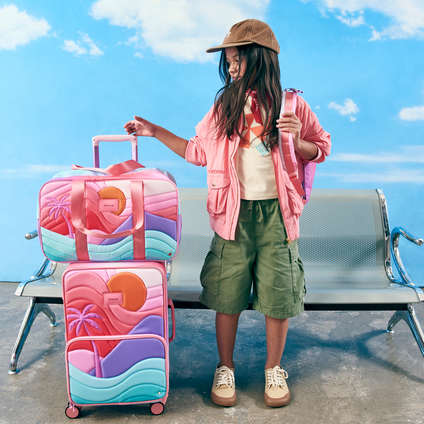 STATE Bags Logan Carry-On Kids Suitcase Sunset