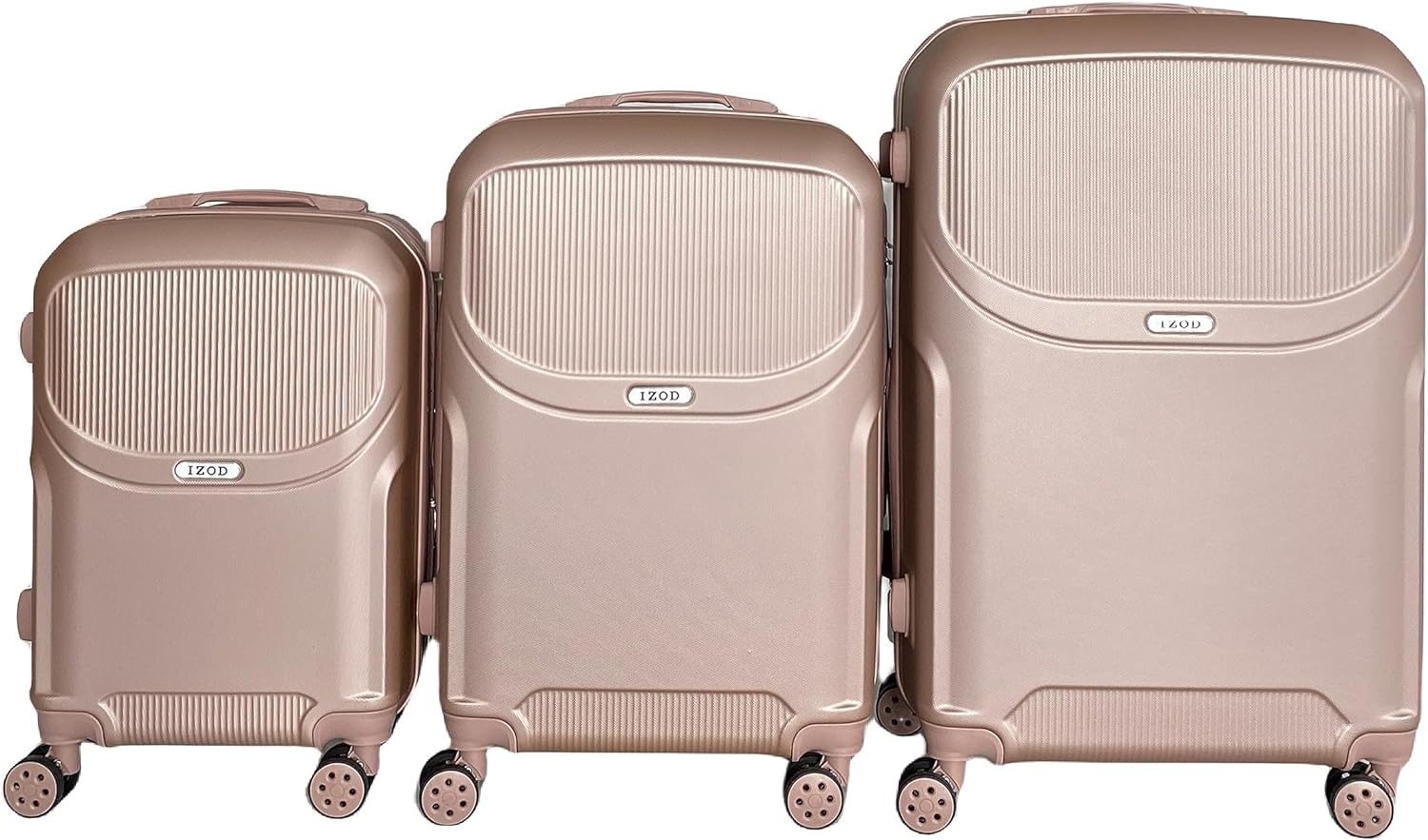 IZOD Regina Expandable Hard shell Lightweight 3 Piece Luggage Set - Stiles Supply Co.