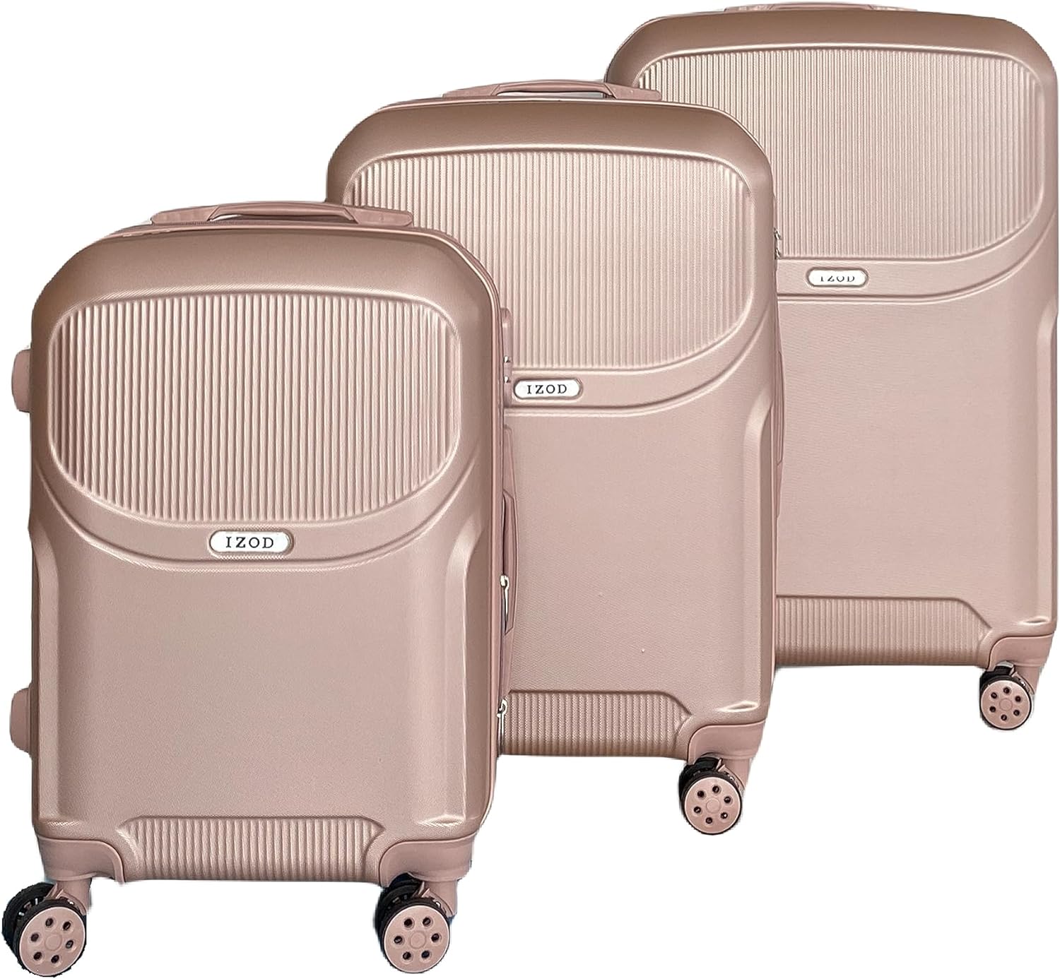 IZOD Regina Expandable Hard shell Lightweight 3 Piece Luggage Set - Stiles Supply Co.