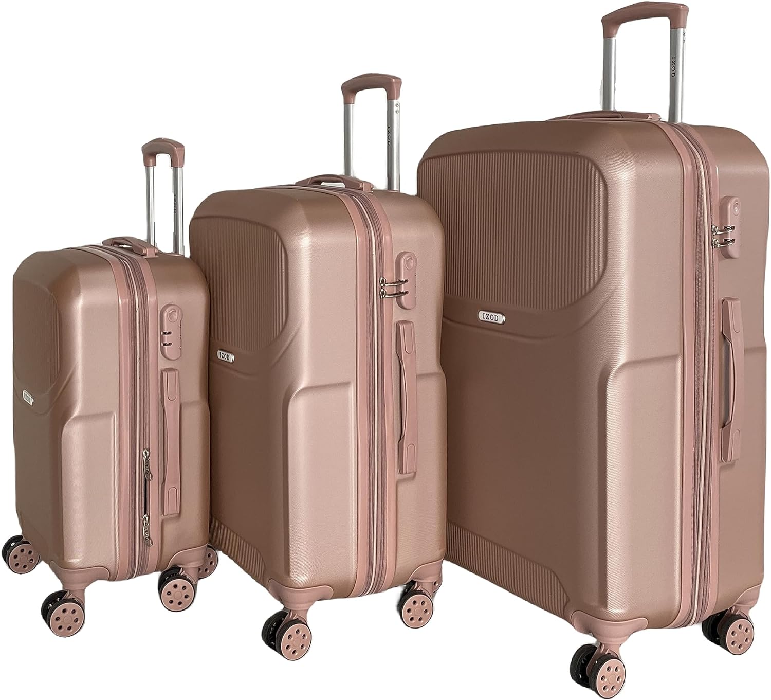 IZOD Regina Expandable Hard shell Lightweight 3 Piece Luggage Set - Stiles Supply Co.