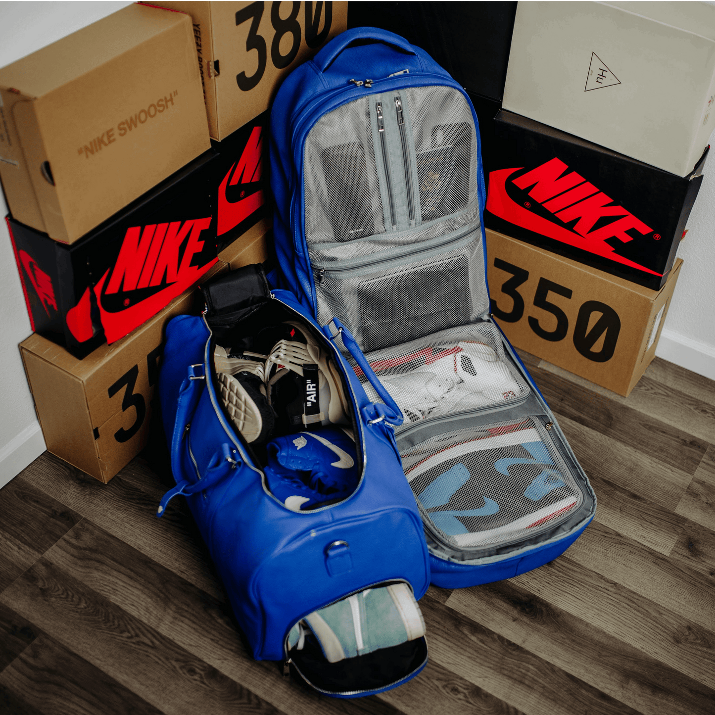 Sole Premise Royal Blue Leather Duffle Bag