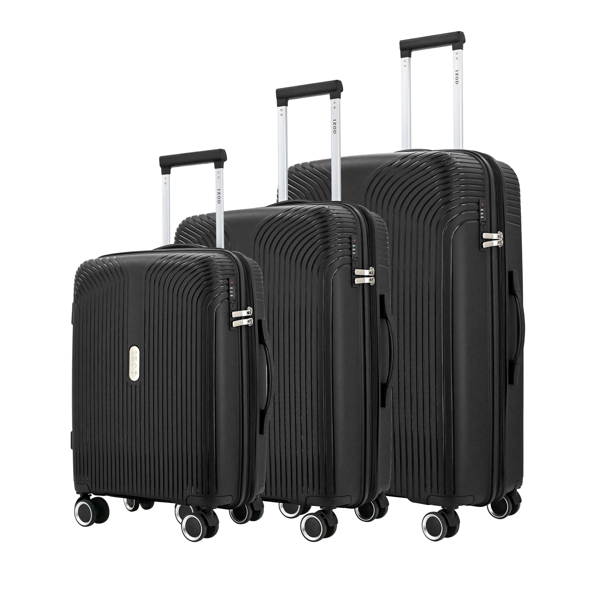 IZOD Sabina Premium Lightweight Hard Shell 3 Piece Luggage Set - Stiles Supply Co.