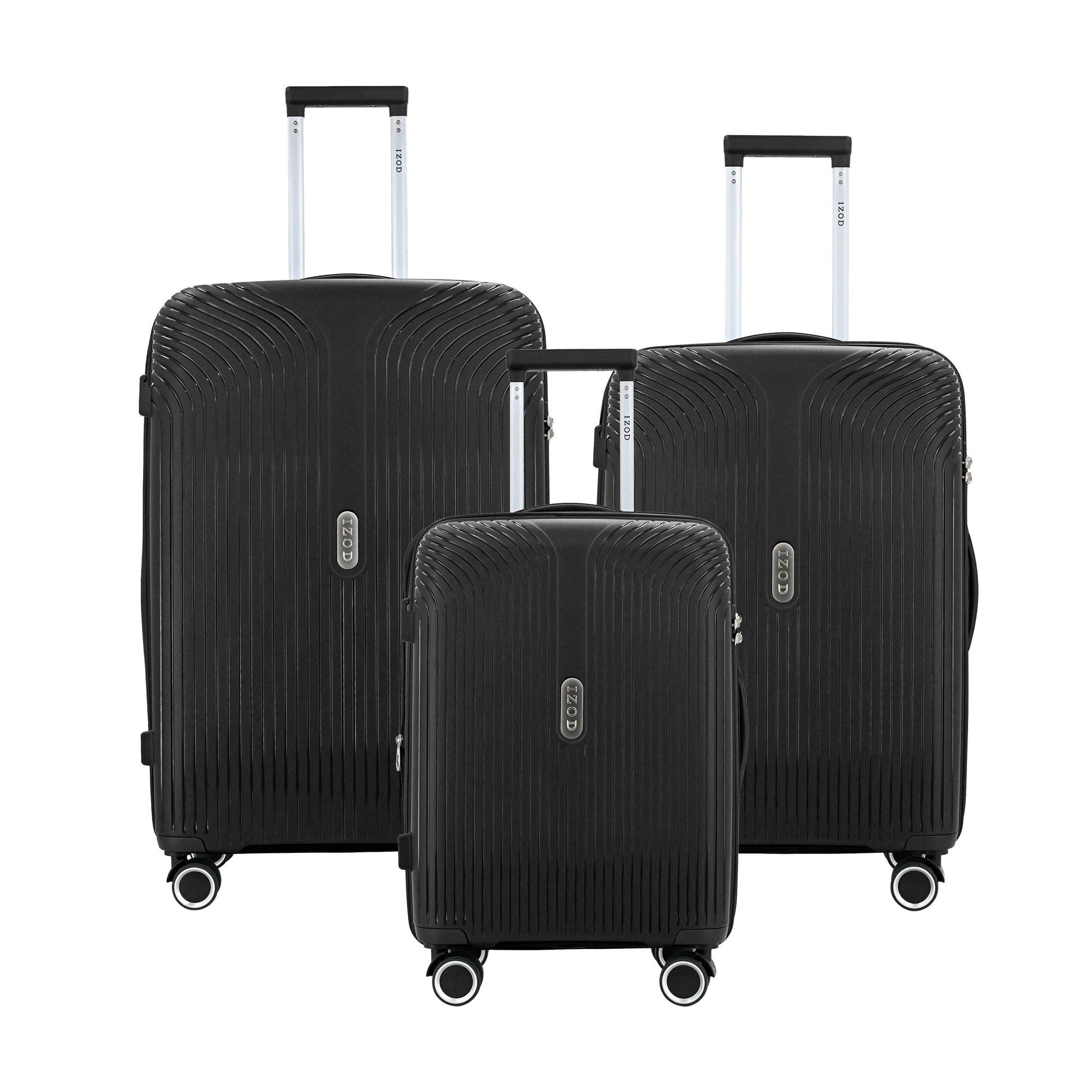 IZOD Sabina Premium Lightweight Hard Shell 3 Piece Luggage Set - Stiles Supply Co.