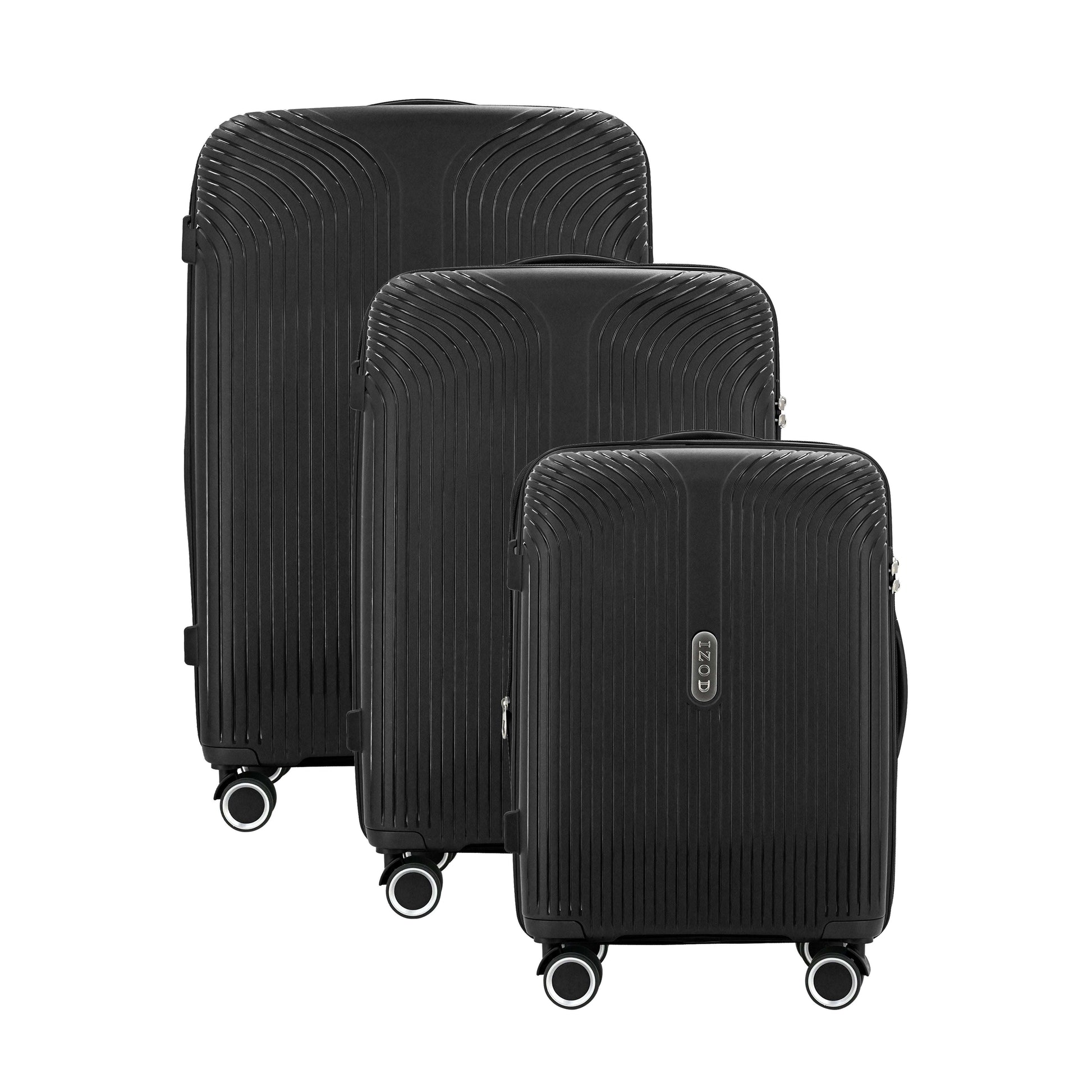 IZOD Sabina Premium Lightweight Hard Shell 3 Piece Luggage Set - Stiles Supply Co.
