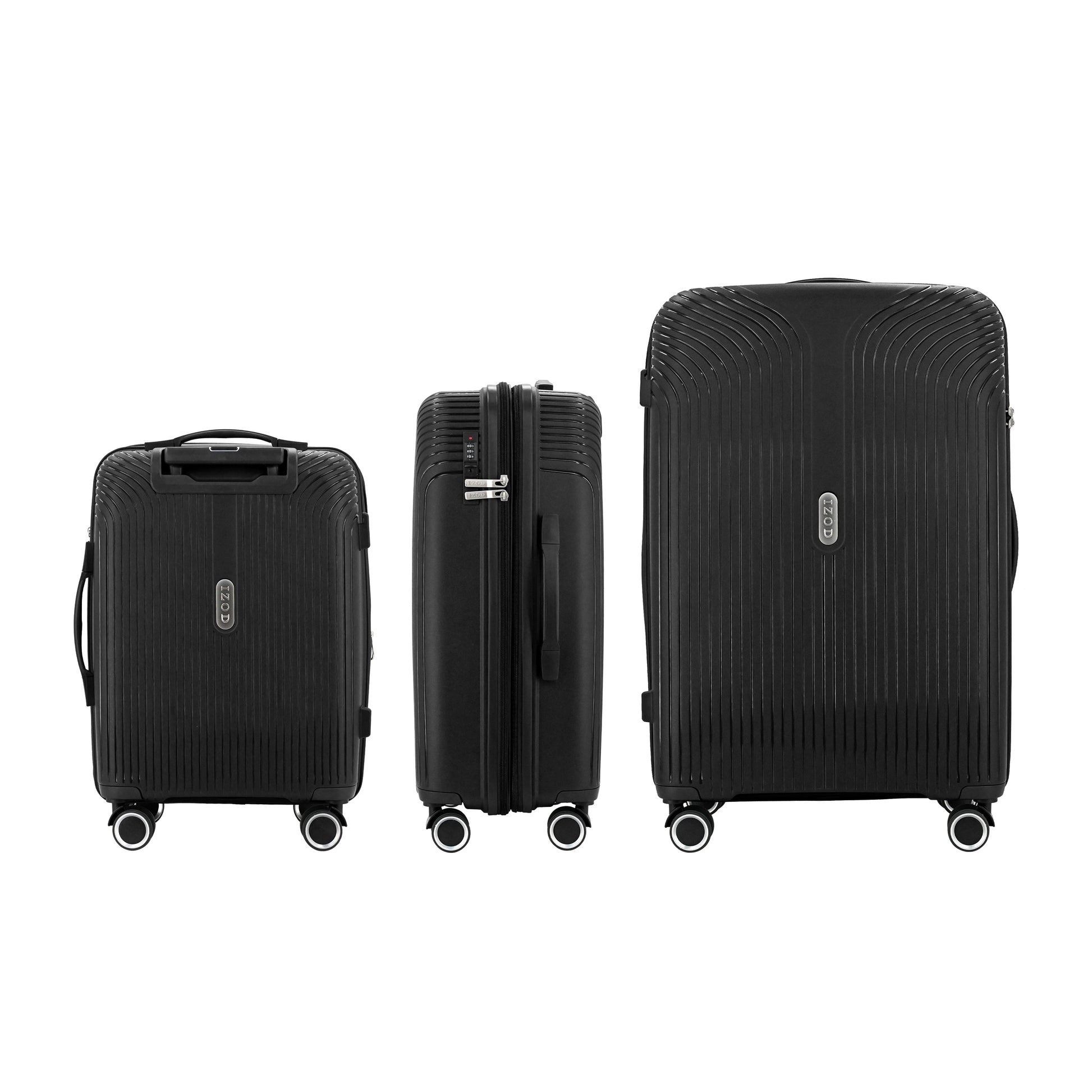 IZOD Sabina Premium Lightweight Hard Shell 3 Piece Luggage Set - Stiles Supply Co.