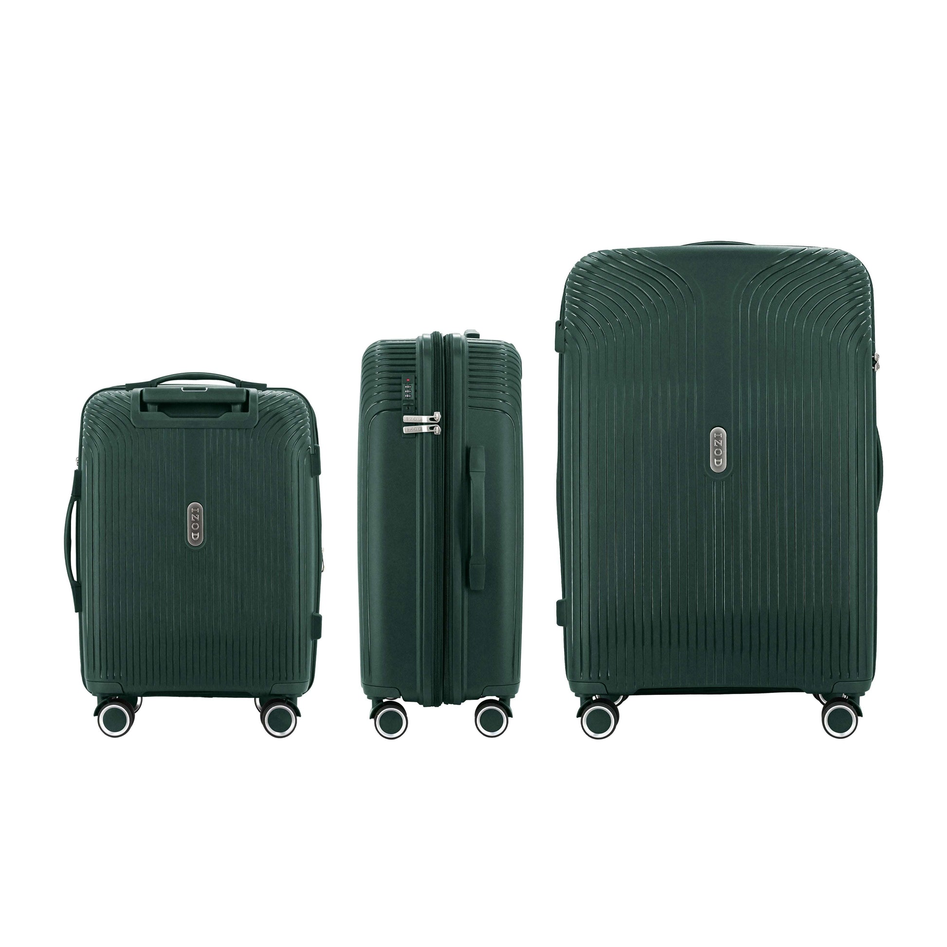 IZOD Sabina Premium Lightweight Hard Shell 3 Piece Luggage Set - Stiles Supply Co.