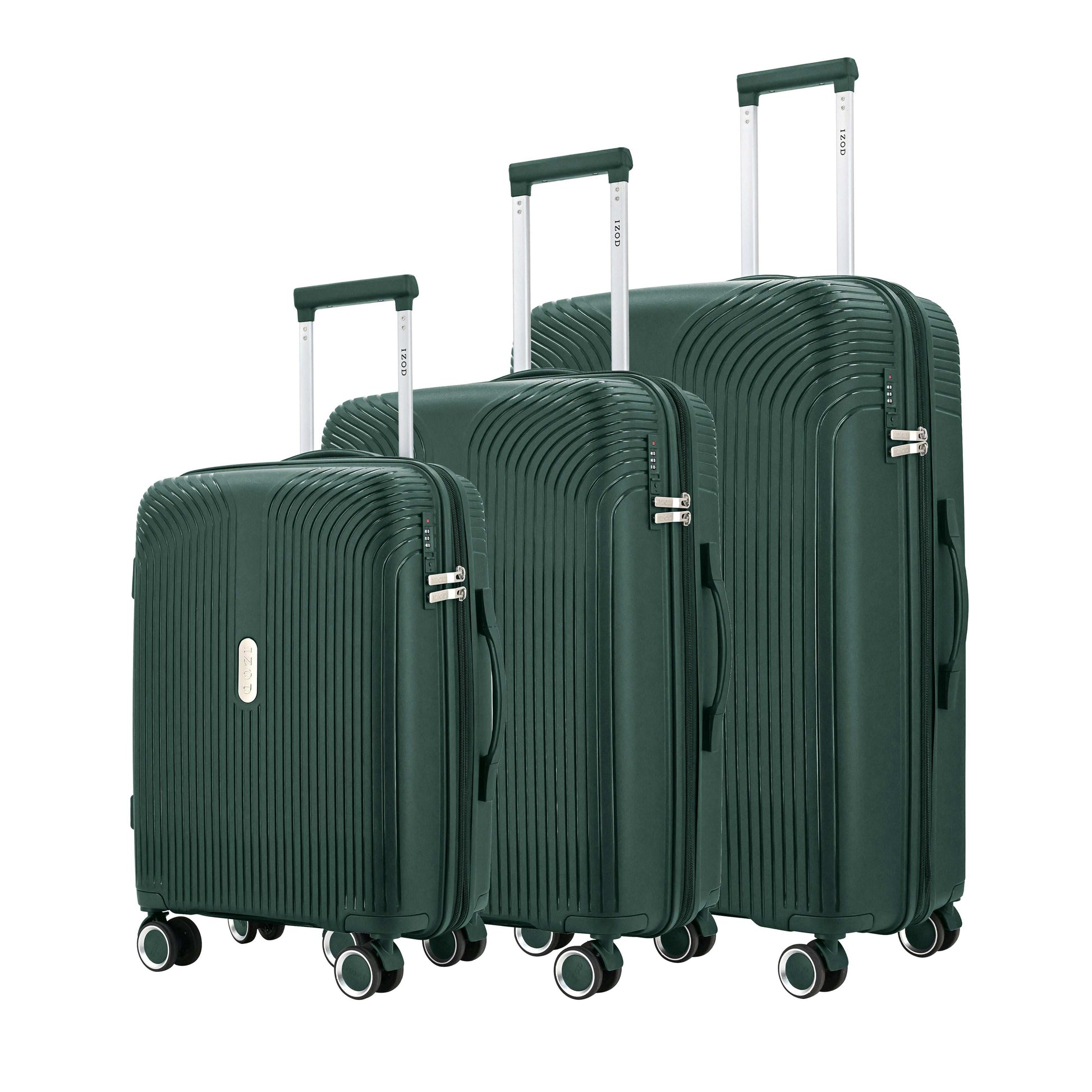 IZOD Sabina Premium Lightweight Hard Shell 3 Piece Luggage Set - Stiles Supply Co.