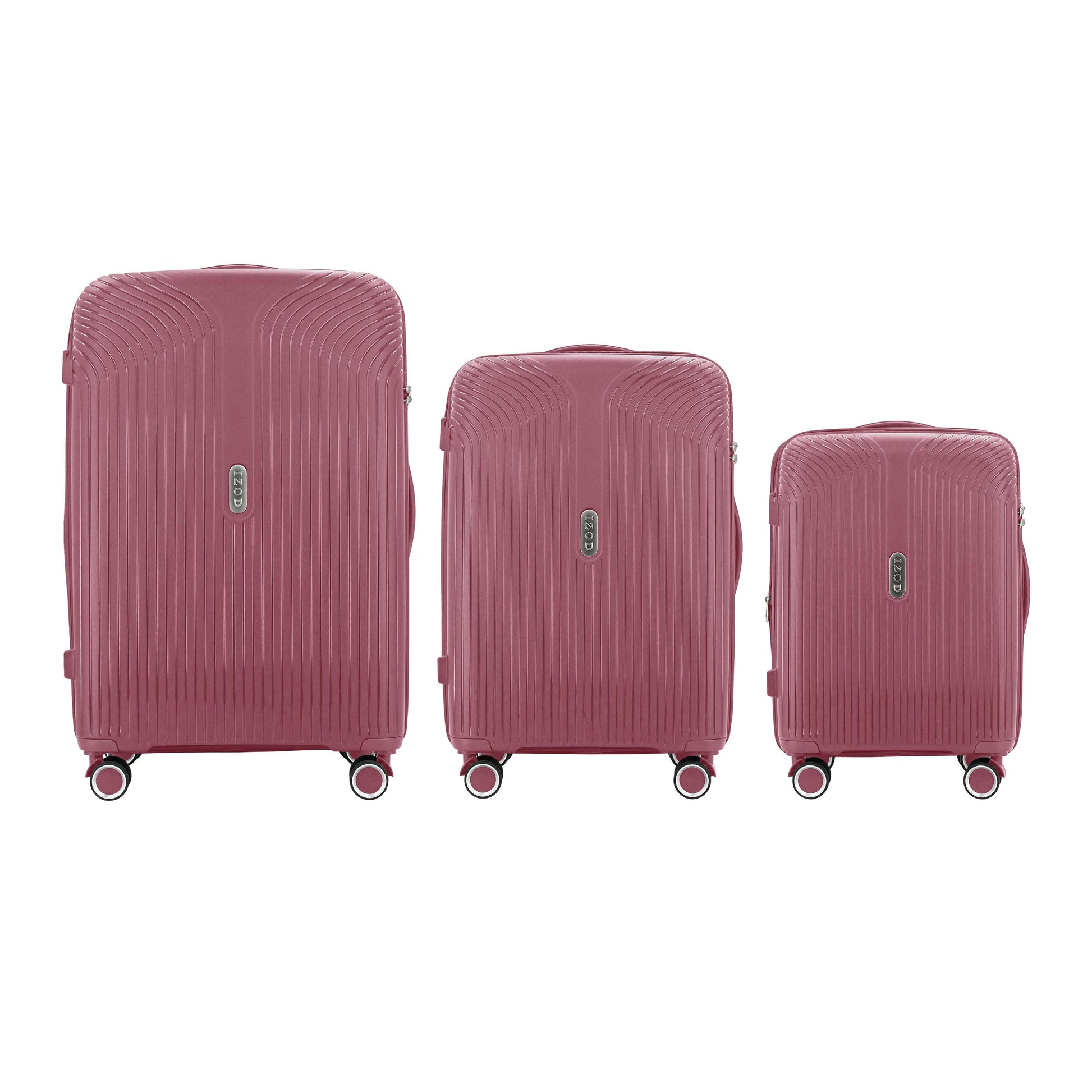 IZOD Sabina Premium Lightweight Hard Shell 3 Piece Luggage Set - Stiles Supply Co.