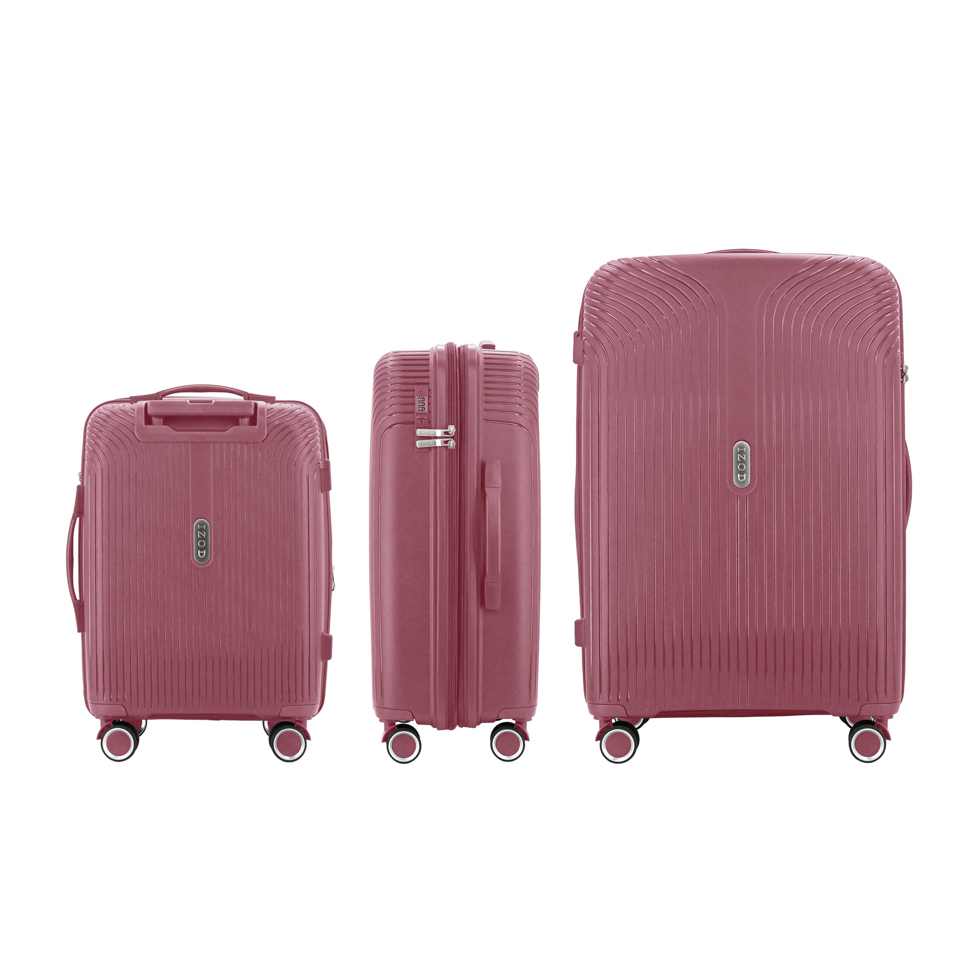 IZOD Sabina Premium Lightweight Hard Shell 3 Piece Luggage Set - Stiles Supply Co.