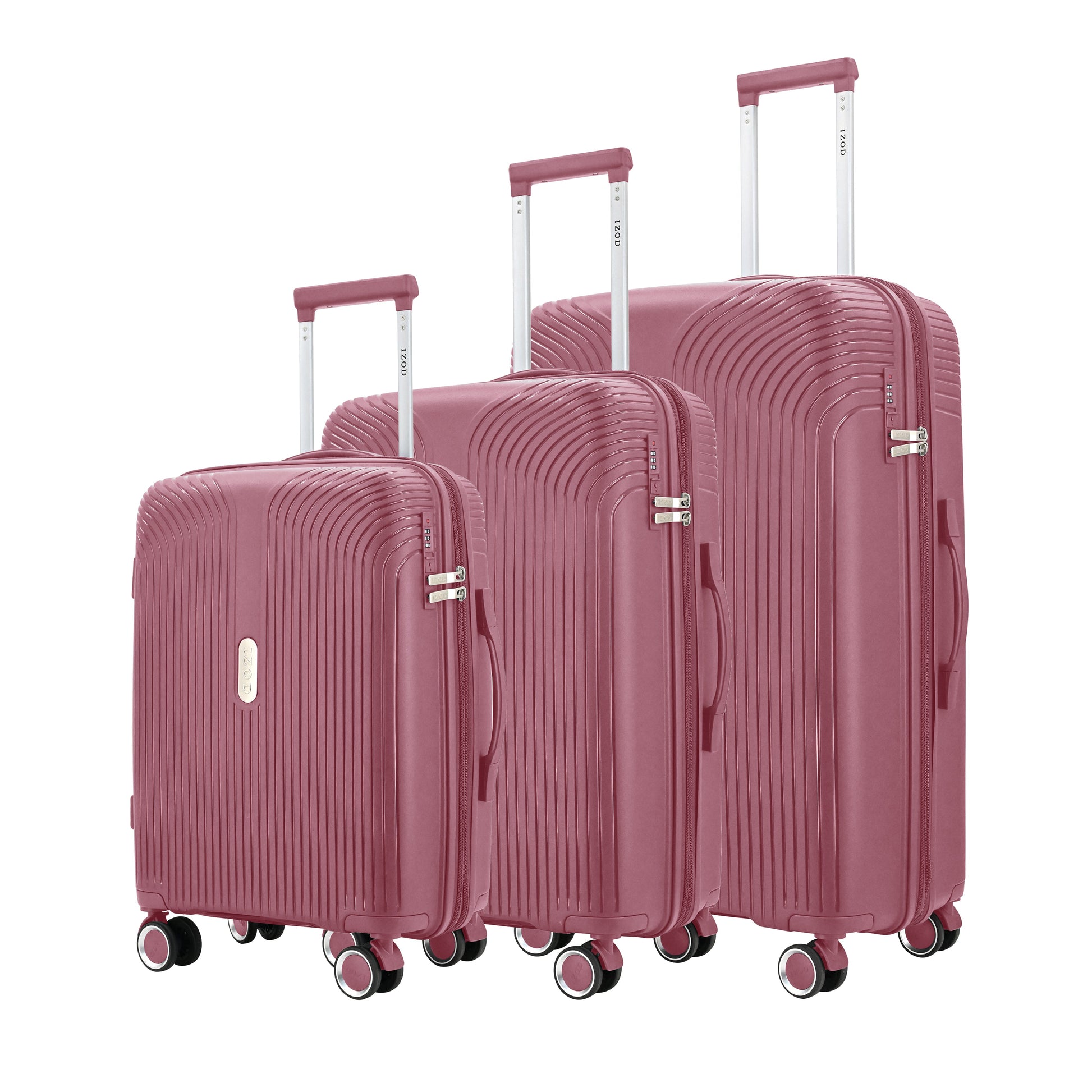 IZOD Sabina Premium Lightweight Hard Shell 3 Piece Luggage Set - Stiles Supply Co.