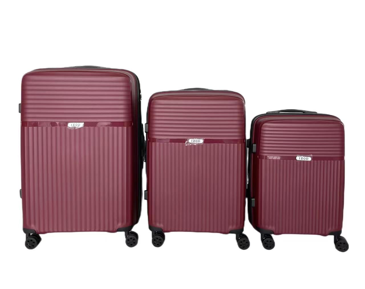 IZOD Siri Hard shell Expandable Lightweight 3 Piece Luggage Set - Stiles Supply Co.