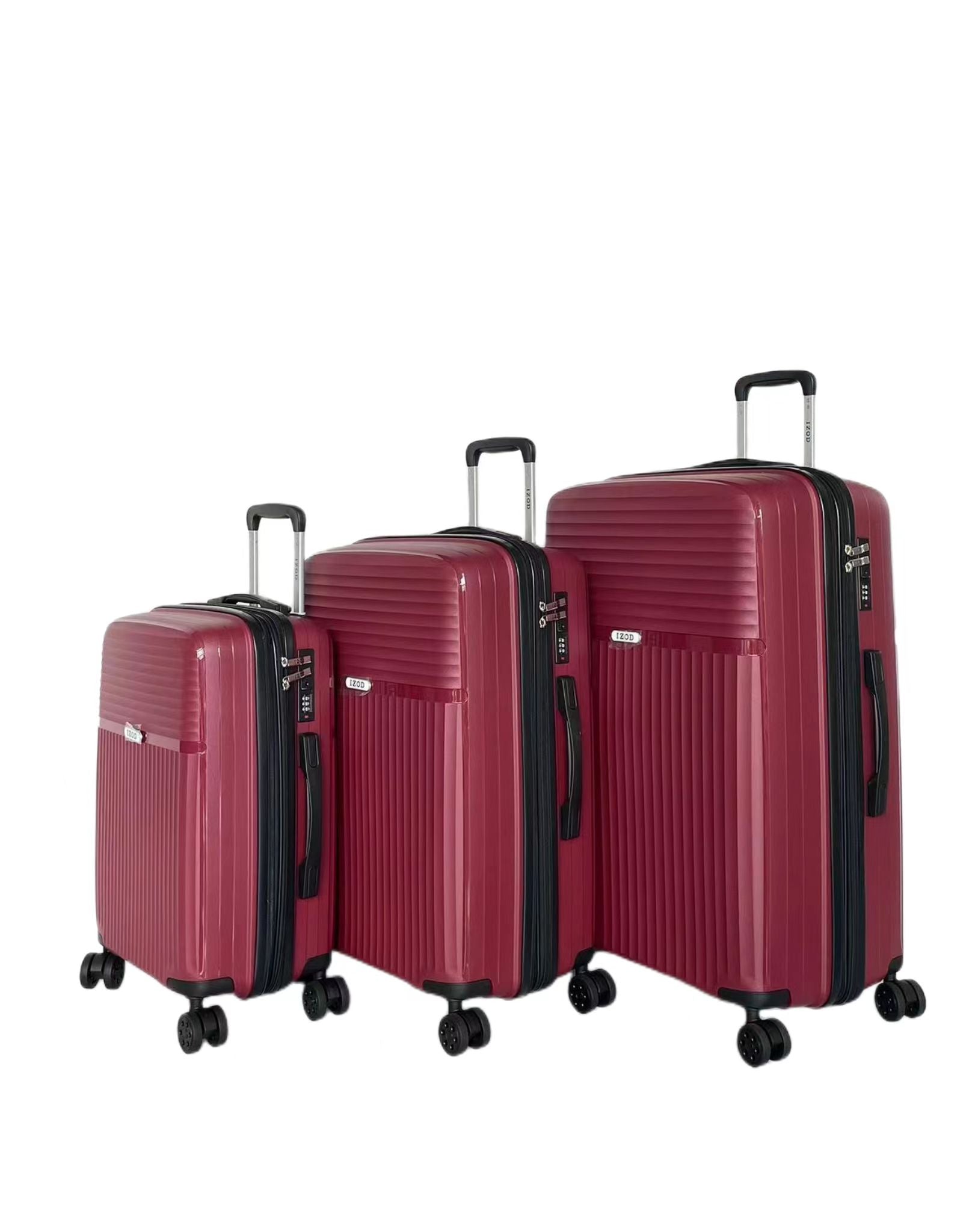 IZOD Siri Hard shell Expandable Lightweight 3 Piece Luggage Set - Stiles Supply Co.