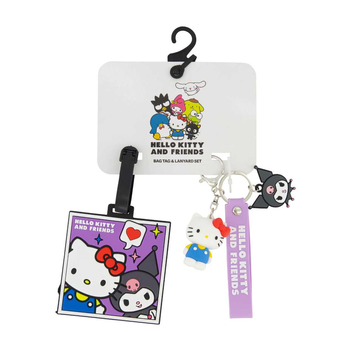 Sanrio Hello Kitty & Kuromi Purple Luggage Tag & Lanyard Set - Stiles Supply Co.