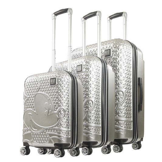 Ful X Disney Mickey Mouse Rolling Suitcases 3 Piece Set Silver - Stiles Supply Co.