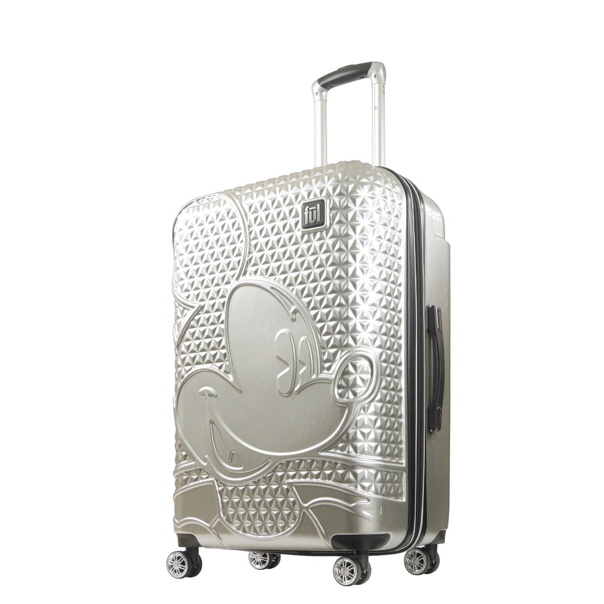 Mickey Mouse Rolling Luggage FŪL Disney Suitcase 30" Silver - Stiles Supply Co.