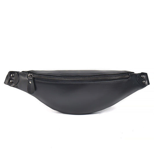 Steel Horse Leather Sigrid Smooth Black Leather Waist Bag