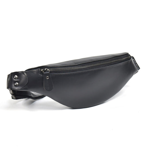 Steel Horse Leather Sigrid Smooth Black Leather Waist Bag