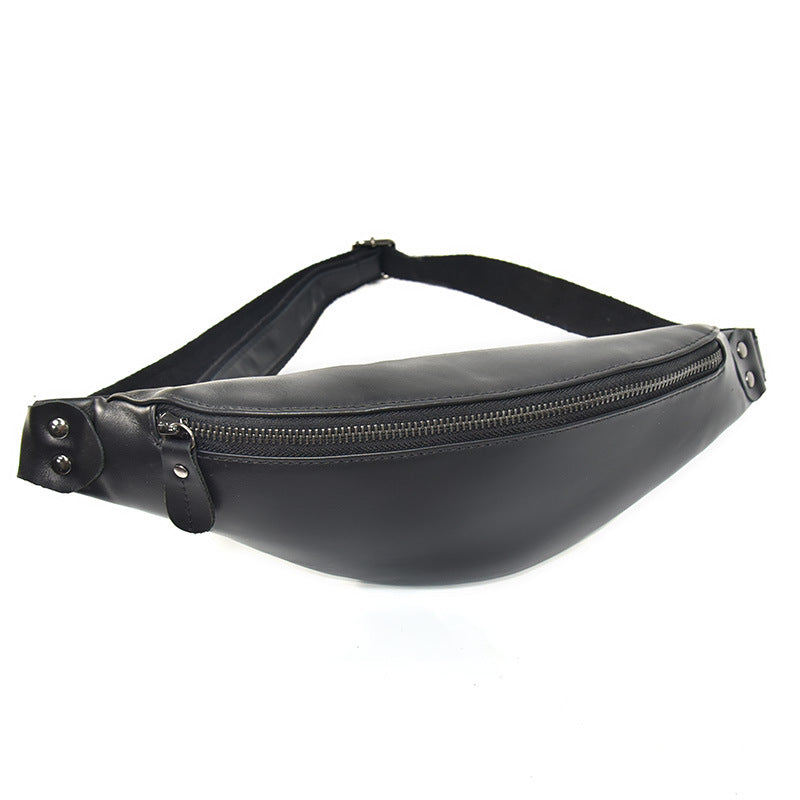 Steel Horse Leather Sigrid Smooth Black Leather Waist Bag