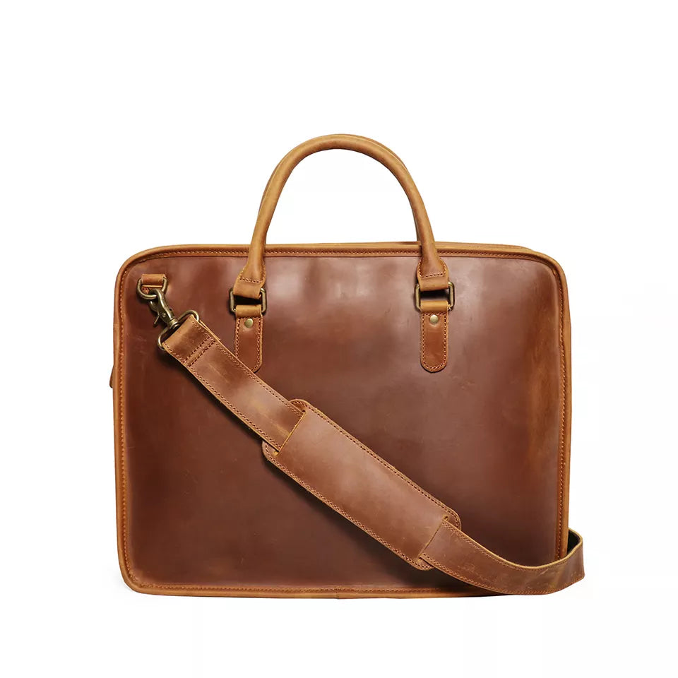 Steel Horse Leather The Hemming Leather Laptop Bag - Stiles Supply Co.