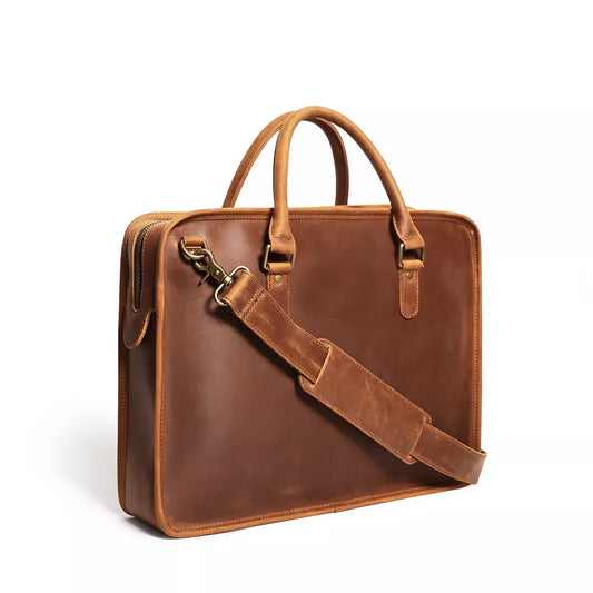 Steel Horse Leather The Hemming Leather Laptop Bag - Stiles Supply Co.