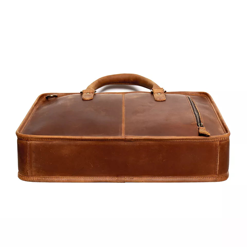 Steel Horse Leather The Hemming Leather Laptop Bag - Stiles Supply Co.