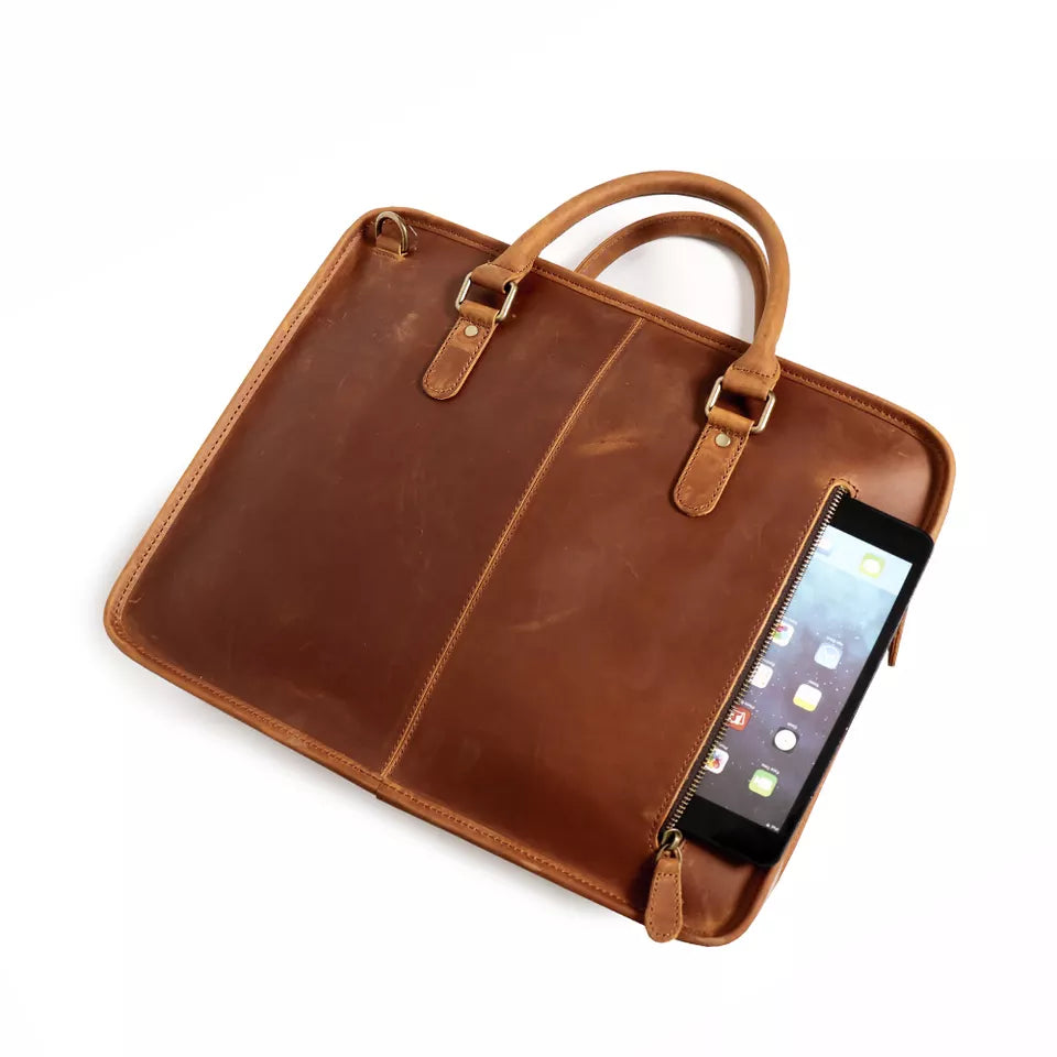 Steel Horse Leather The Hemming Leather Laptop Bag - Stiles Supply Co.