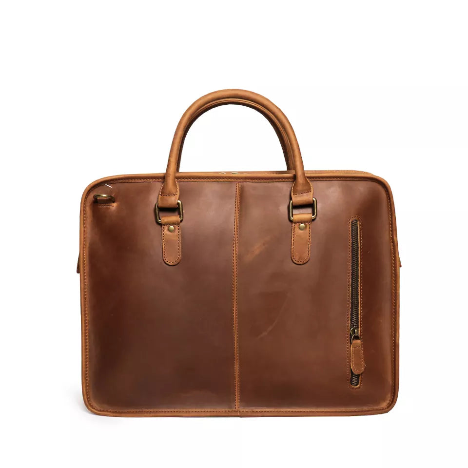 Steel Horse Leather The Hemming Leather Laptop Bag - Stiles Supply Co.